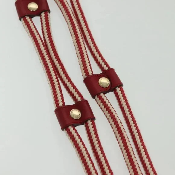 GUCCI Rope Belt White Red Auth 127982 display picture 1